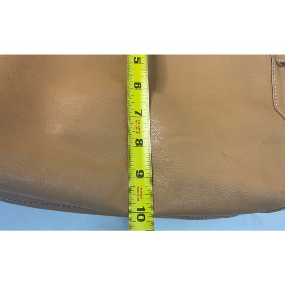 Cole Haan Tan Shoulder Bag Side Pockets Embroidered - Picture 7 of 10